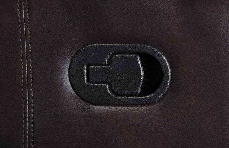 Adam 34.45\" Brown Leather-Look Fabric Glider Reclining Chair