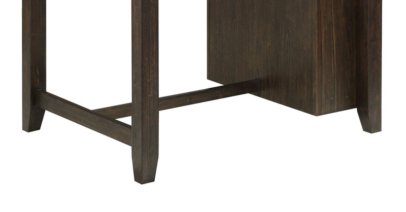 Lane 3pc Counter-Height Dining Set with Table & 2 Chairs, Built-in Shelves & USB, 36.5\"W - Brown