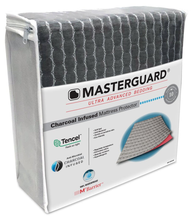 Masterguard® Charcoal King Mattress Protector with 2 Queen Pillows