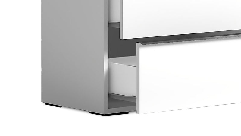 Raia Bedside 2-Drawer Nightstand - Made in Italy, 24\"W x 22\"H, Modern - White