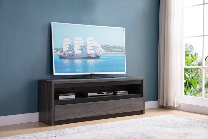 Walker 62\" TV Stand with Storage and Cable Management for TVs up to 70\"- Distressed Grey