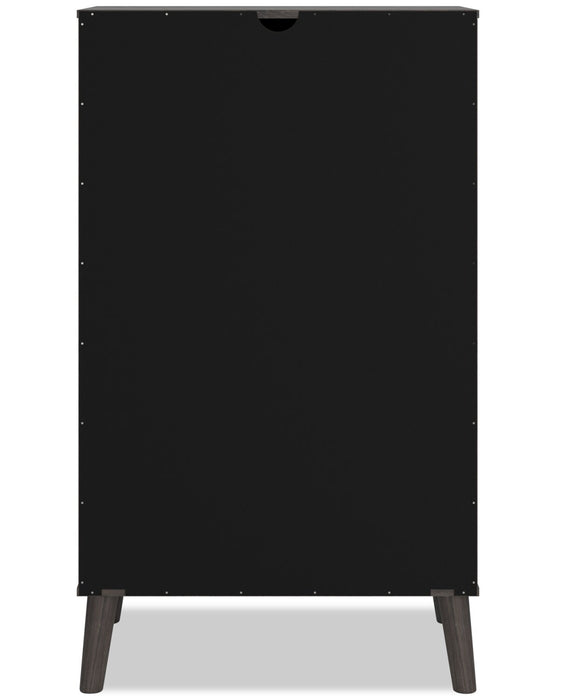 Wolf Bedroom Chest of Drawers, 5-Drawer, 29.9\"W x 50.7\"H, Modern Mid-Century - Two-tone Brown & Natural