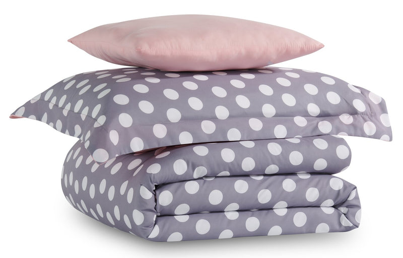 Portia 3-Piece Twin Comforter Set - Grey