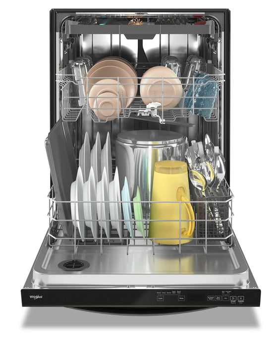 Whirlpool 24\" 47 dBA Built-In Top-Control Dishwasher with Third Rack - Print Resist Black Stainless - WDT750SAKV