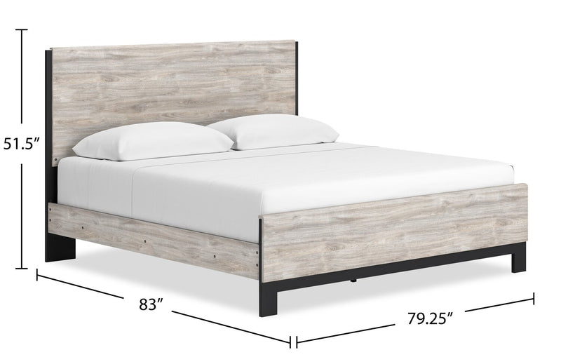 Zen Panel Bed, Light Grey - King Size