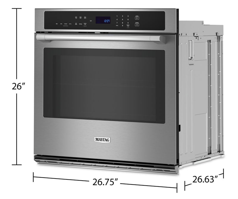 Maytag 27\" 4.3 Cu. Ft. Electric Single Wall Oven with True Convection - Fingerprint Resistant Stainless Steel - MOES6027LZ