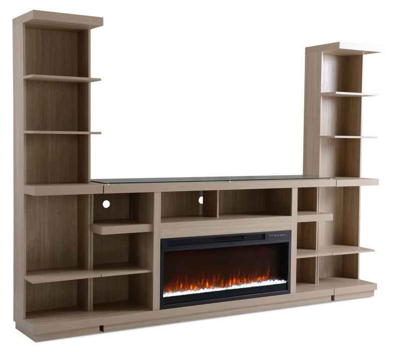 Axel 74\" 3-Piece Entertainment Centre with Electric Fireplace and Storage for TVs up to 85\"- Taupe