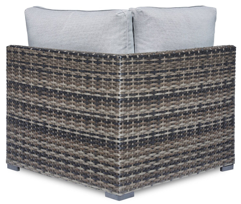 Lilo Outdoor Patio Loveseat - Resin Wicker & Nuvella Fabric, UV & Weather Resistant - Grey