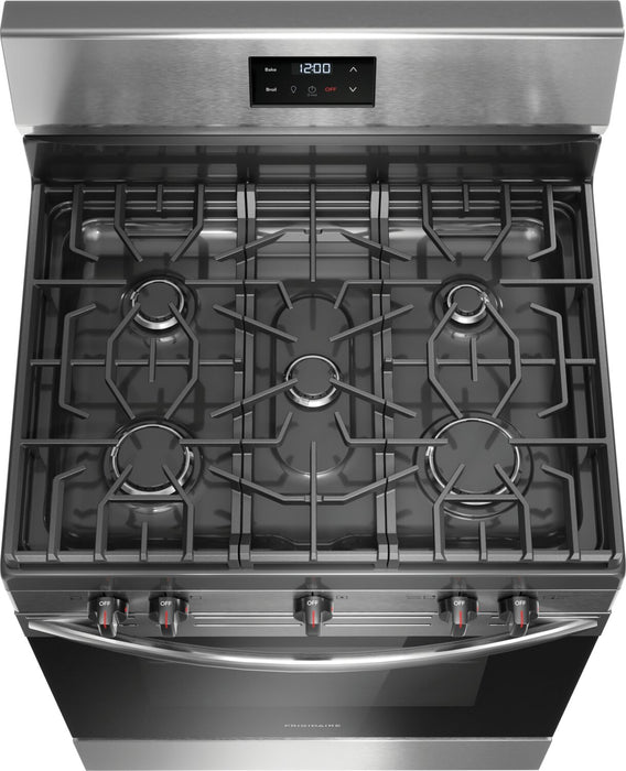Frigidaire 5.1 Cu. Ft. Gas Range With Quick Boil and Five Burner Cooktop - Stainless Steel - FCRG3052BS