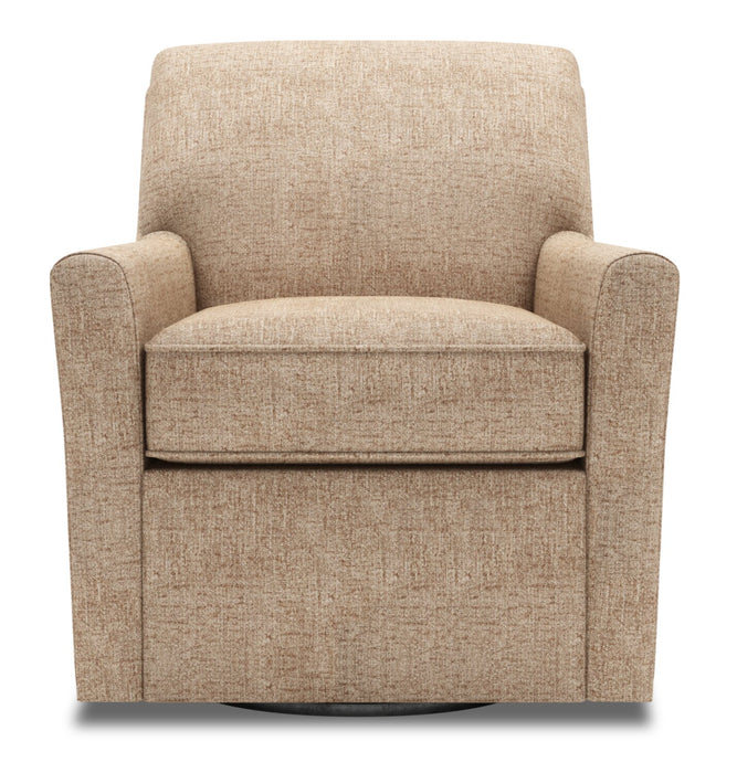 Made in Canada Sofa Lab Customizable Swivel 31\" Chenille Fabric Accent Chair - Luxury Taupe