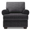 Made in Canada Sofa Lab Customizable Roll 42\" Chenille Fabric Chair with Rolled Arms - Luxury Charcoal Grey
