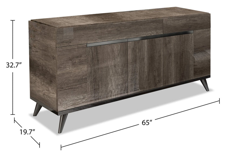 Gino Dining Server with Storage - Made in Italy, Modern, 65\"W - Brown