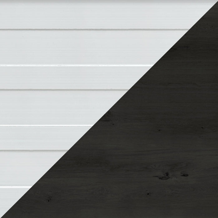 Zoey 5pc Bedroom Set with Bed, Dresser & Mirror, Two-tone White & Brown - King Size