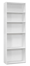 Slade 24.75\" 5-Shelf Bookcase - White