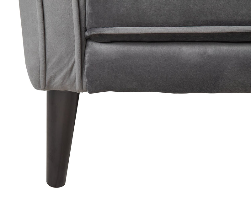 Brinley 29\" Velvet Fabric Accent Chair with Wood Legs - Grey