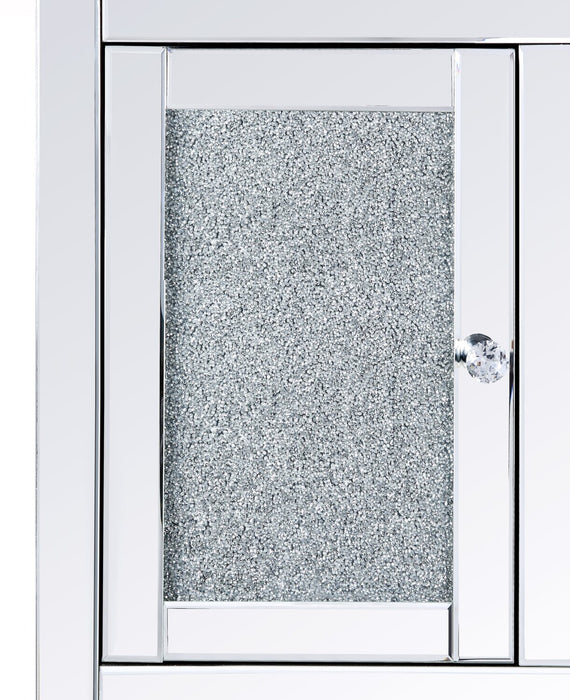 Margo 59\" Glam Electric Fireplace TV Stand with Storage and Cable Management for TVs up to 65\"- Silver