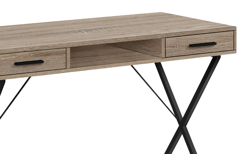 Rowan 42\" Office Desk with 2-Drawers & Cubbyhole - Taupe