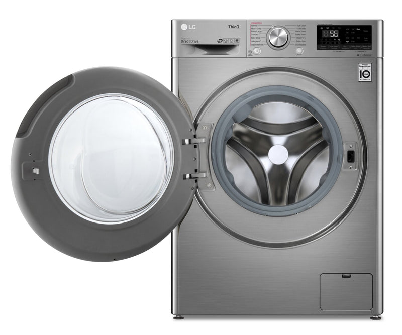 LG 2.6 Cu. Ft. Smart Front-Load High-Efficiency Steam All-in-One Laundry - Graphite Steel - WM3555HVA