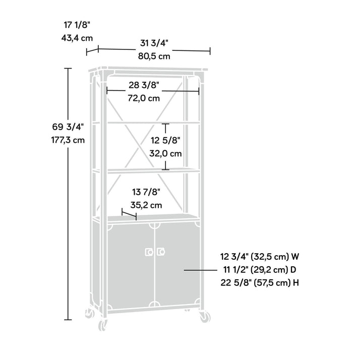 Lewis Office Credenza - Carbon Oak