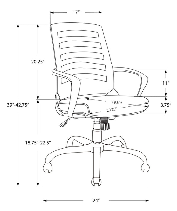 Felton 24\" Office Chair - White with Grey Mesh