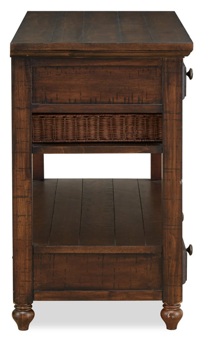 Cottage Lane 50\" Rustic Sofa Table with Storage and Shelf - Dark Brown Wood