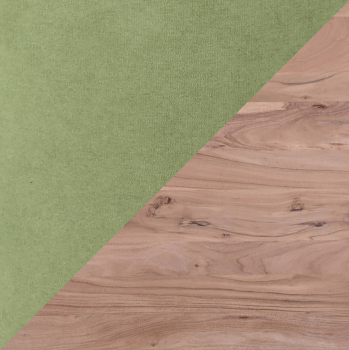 Miya 5pc Dining Set with Table & 4 Chairs, Acacia Wood, Metal, 36\"W Round - Moss Green