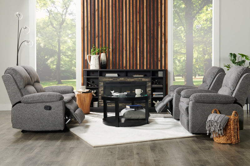 Lappland 70\" Electric Fireplace TV Stand with Storage and Cable Management for TVs up to 80\"- Black