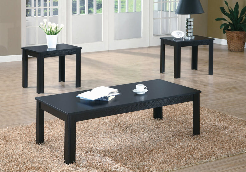 Kiana 44\" Modern 3-Pack Coffee + 2 End Tables - Black