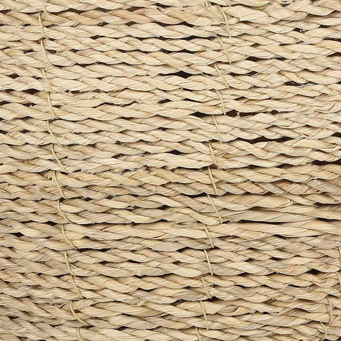 25\" Ratten Table Lamp with Beige Shade