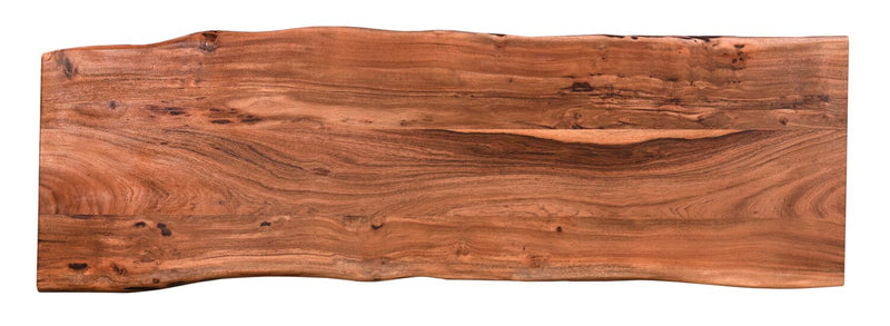 Kaleb 58\" Rustic Sofa Table - Brown and Black with Metal Legs