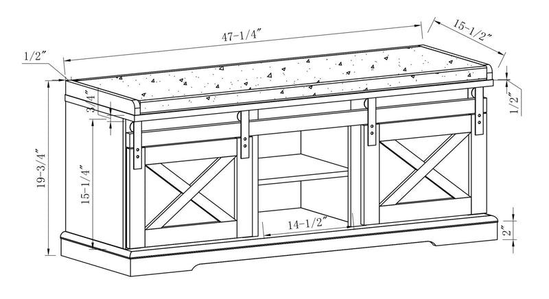 Gavin 47.25\" Bench with Shoe Storage - Hazelnut
