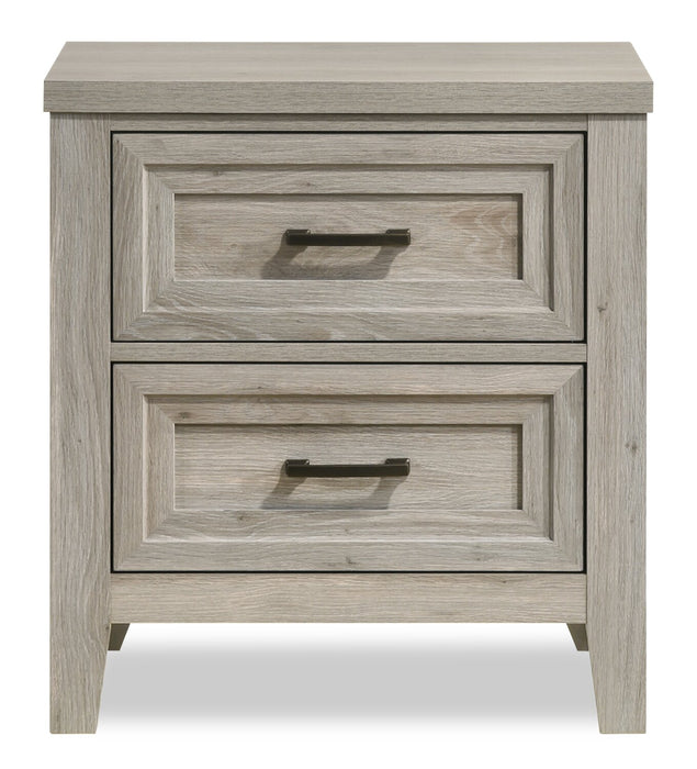 Lara Bedside 2-Drawer Nightstand, 23.6\"W x 25.6\"H - Antique Grey