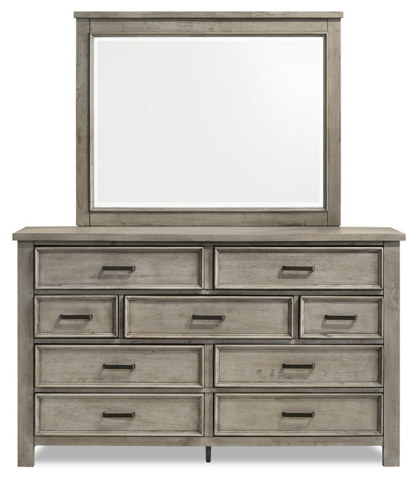Levi Bedroom 7-Drawer Dresser, 67\"W x 38\"H, Wood - Drift Grey