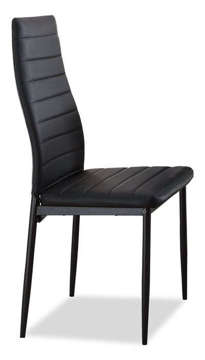 Onyx Dining Chair with Vegan-Leather Fabric, Metal - Black