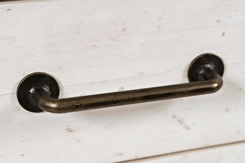 Morgan 24\" Rustic End Table with Storage and Shelf - White with Reclaimed Wood