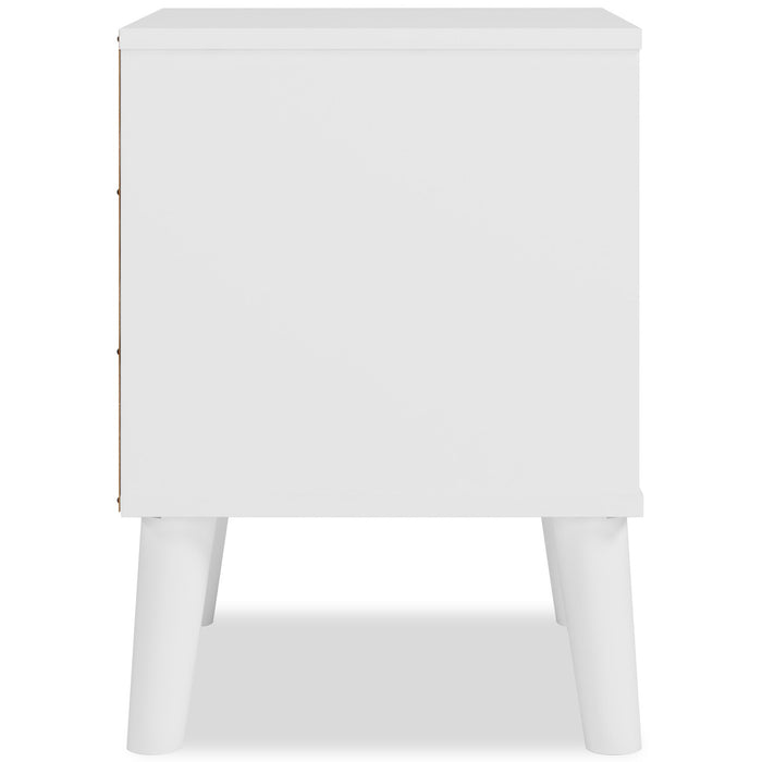 Wolf Bedside 1-Drawer Nightstand, 23.7\"W x 21.9\"H, Modern Mid-Century - Two-tone White & Natural
