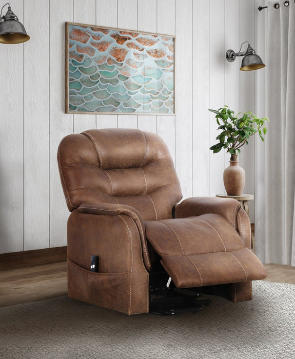 Landon 34\" Microfibre Power Lift Reclining Chair - Brown