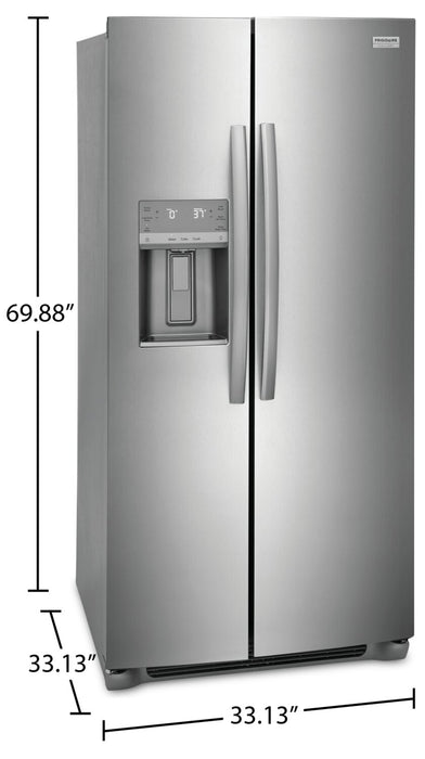 Frigidaire Gallery 33\" 22.3 Cu. Ft. Standard-Depth Side-by-Side Refrigerator - Smudge-Proof® Stainless Steel - GRSS2352AF