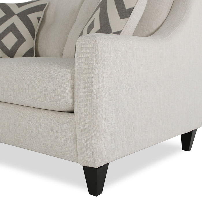 Made in Canada Cindy Crawford Home Kylie 55\" Linen-Look Loveseat with Wood Legs - Zeus Pearl