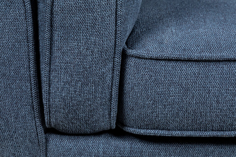 Kort & Co. Kassia 40.9\" Linen-Look Fabric Chair with Wood Base and Legs - Blue