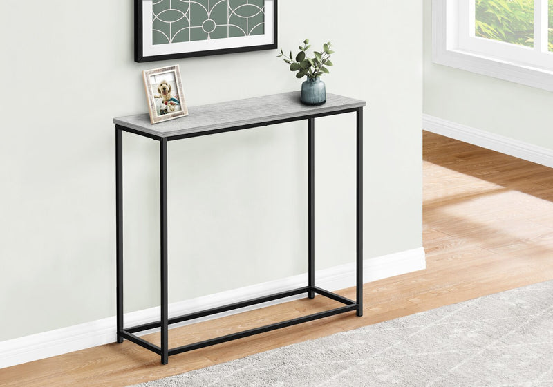 Alma 31.5\" Modern Sofa Table - Grey with Black Metal Frame
