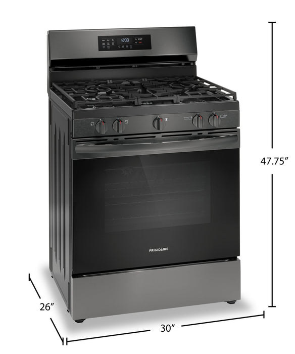 Frigidaire 5.1 Cu. Ft. Gas Range With Air Fry and Convection Bake - Black Stainless Steel - FCRG3083AD