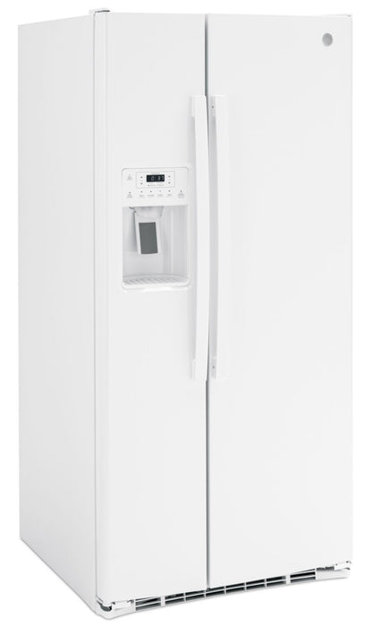 GE 33\" 23.2 Cu. Ft. Side-by-Side Refrigerator - White - GSS23GGPWW