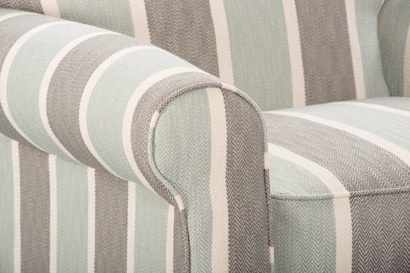 Made in Canada Tula 38\" Fabric Accent Chair with Rolled Arms - Mist Multicolour