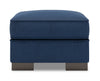 Made in Canada Customizable Sofa Lab Track 24\" Linen-Look Fabric Ottoman - Pax Navy Blue