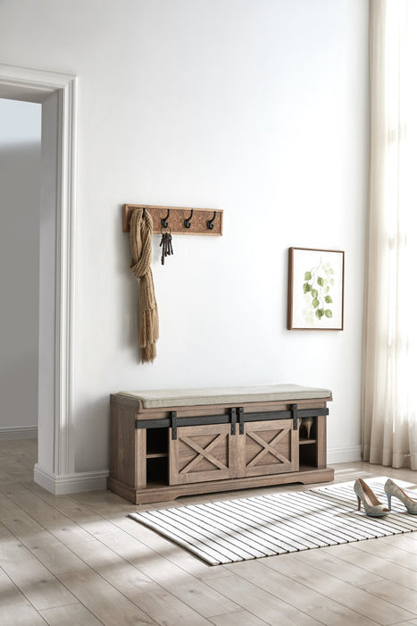 Gavin 47.25\" Bench with Shoe Storage - Hazelnut