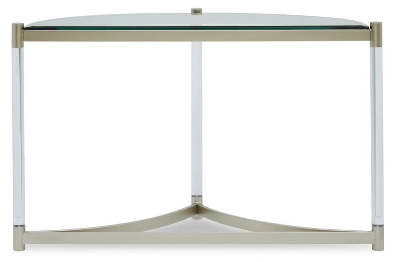 Silas  48\" Modern Glass Top Sofa Table - Platinum with Metal and Acrylic