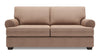 Made in Canada Customizable Sofa Lab Roll 76\" Linen-Look Fabric Condo Size Sofa with Rolled Arms - Pax Wicker Brown