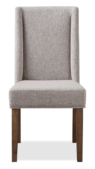 Cedar Dining Chair with Polyester Fabric, Pine Wood - Beige