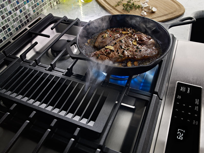 KitchenAid 6.4 Cu. Ft. Dual Fuel Range with AquaLift® and Self-Clean - Stainless Steel - KSDG950ESS